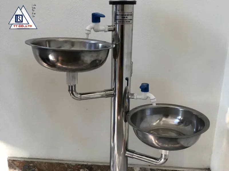 Giá cây nước inox đa năng 2 chậu rửa không đèn 