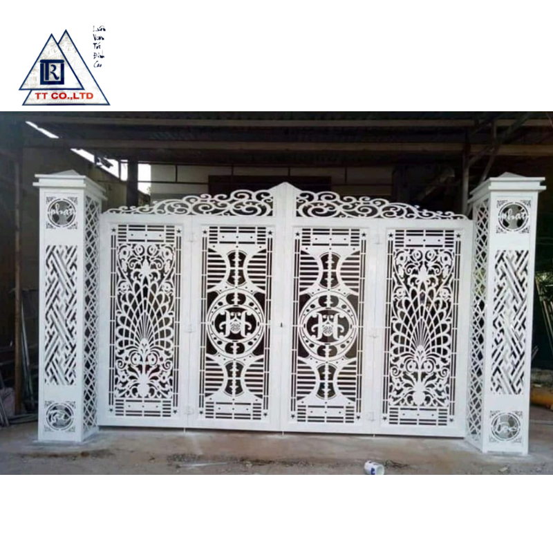 Mẫu trụ inox nghệ thuật (kết hợp hoa văn, họa tiết)