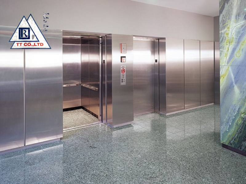 Inox xước được ứng dụng làm thang máy